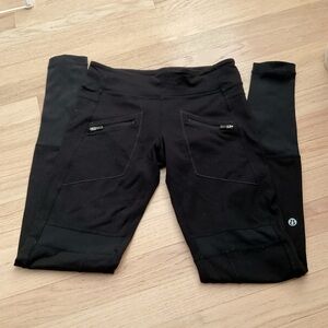 lululemon athletica Jet Black Leggings with Zippered Pockets